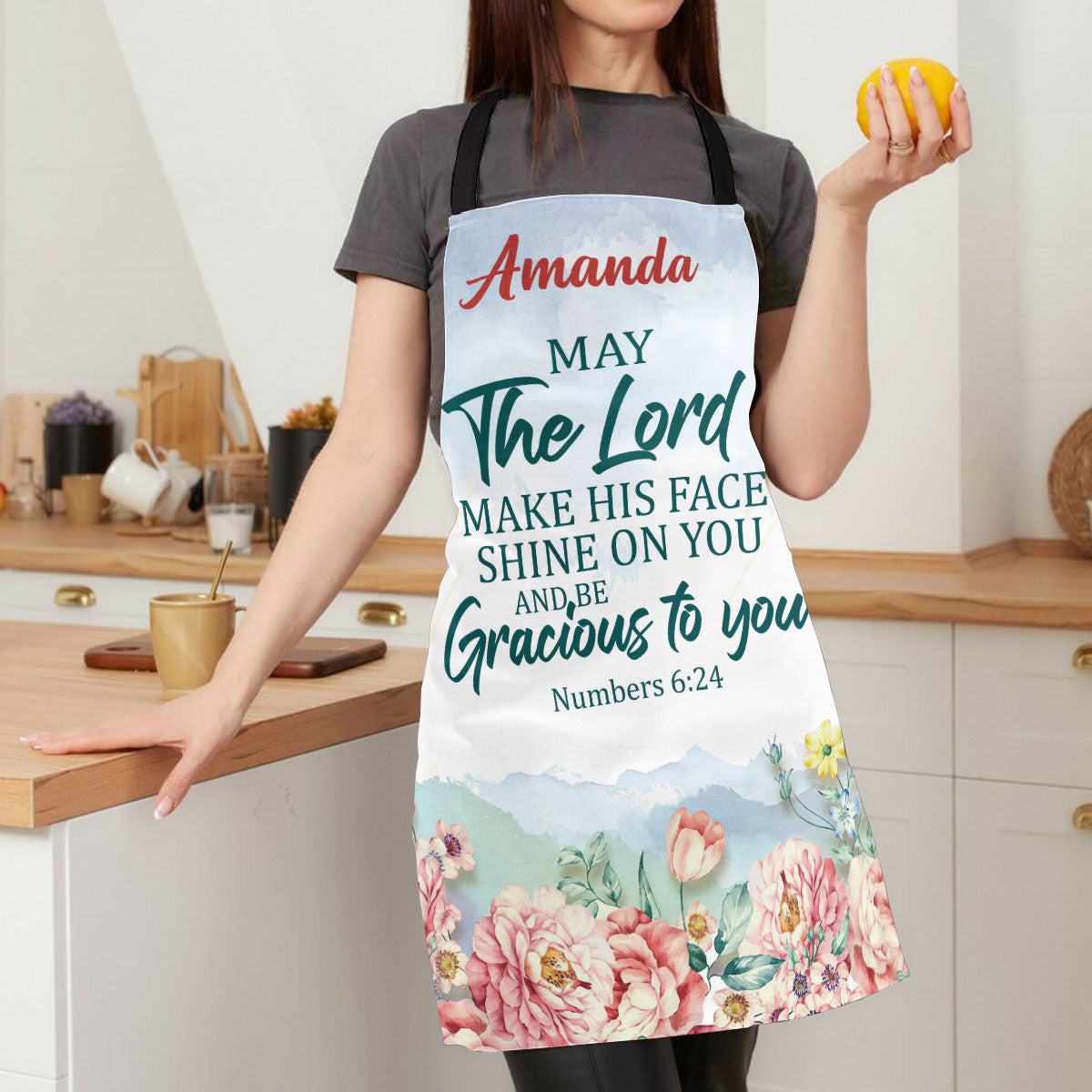May the Lord Shine on You - Personalized Kitchen Apron