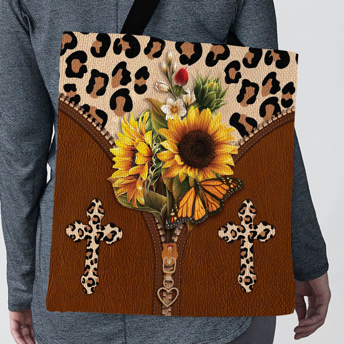 Sunflower Leopard Design - Christian Faith Tote Bag GTTJS10344