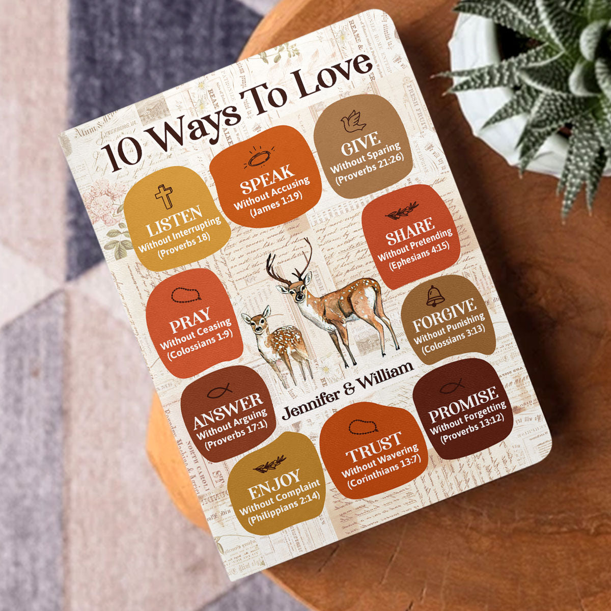 10 Ways To Love - Personalized Leather Notebook GMJSNB200121