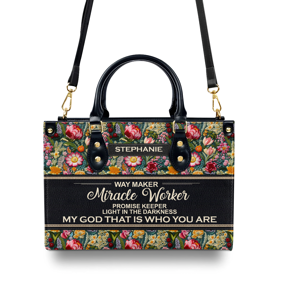 Faith-Based Quote - Personalized Leather Handbag GMJSLB200091