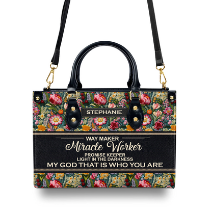 Faith-Based Quote - Personalized Leather Handbag GMJSLB200091