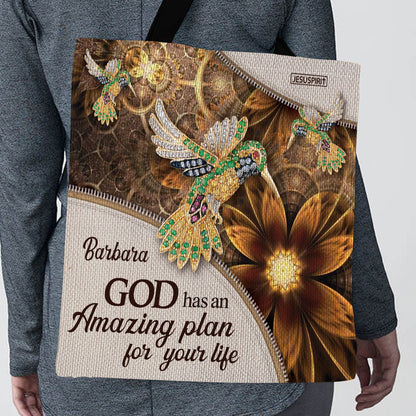 God Has An Amazing Plan - Personalized Tote Bag GTTJS10141