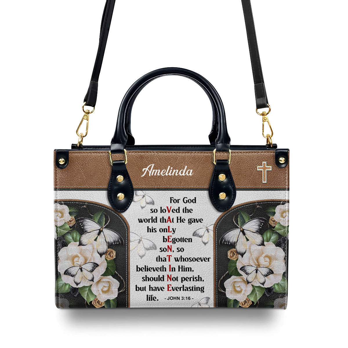 John 3:16 Verse - Christian Leather Handbag GMJSLB200061