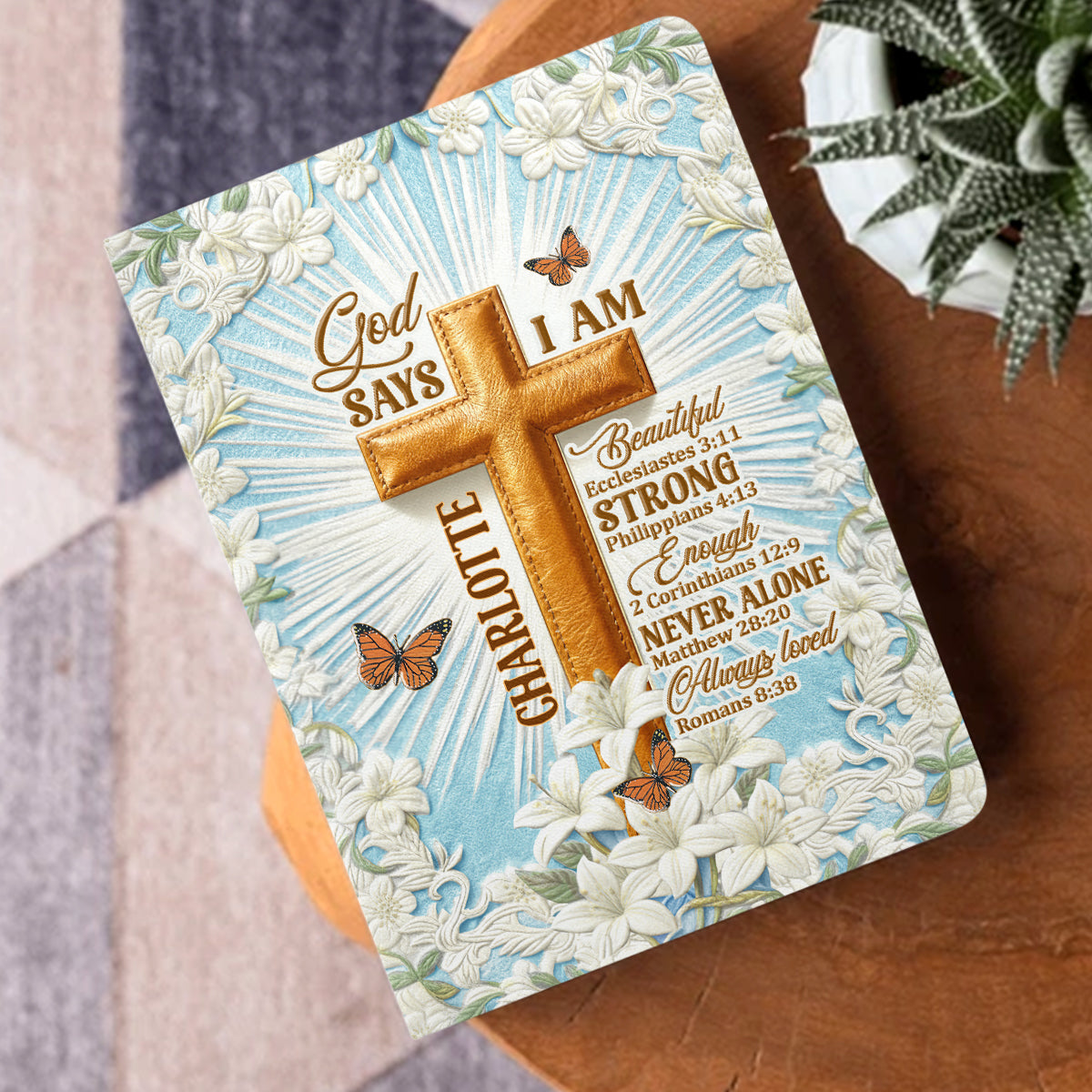 God Says I Am - Personalized Leather Cover Notebook GMJSNB200031