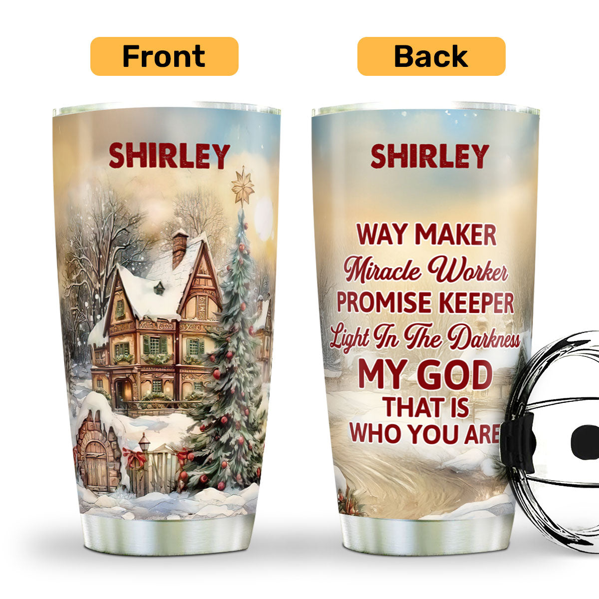 Way Maker Miracle Worker - Personalized Stainless Steel Tumbler