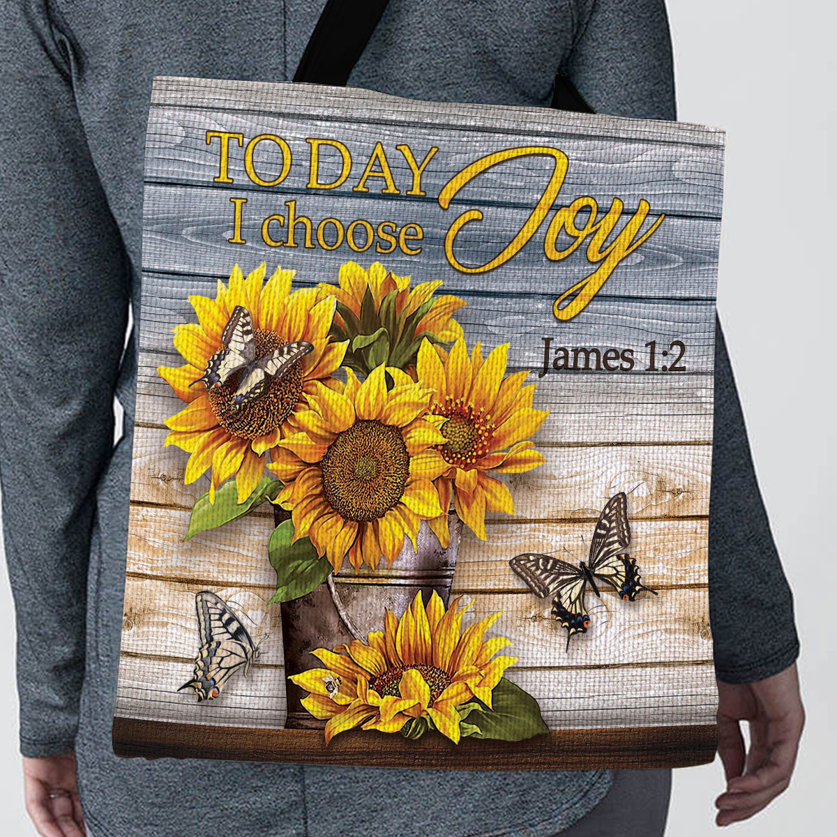 Today I Choose Joy - Sunflower Tote Bag - Inspirational Floral for Women GTTJS10330