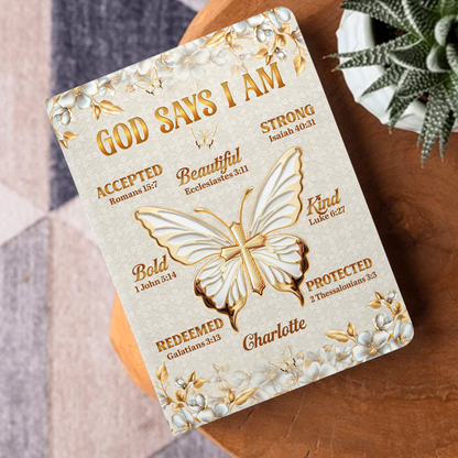 God Says I Am - Personalized Leather Cover Notebook GMJSNB200026