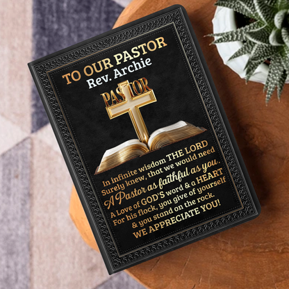 To Our Pastor - Personalized Leather Cover Notebook GMJSNB200041