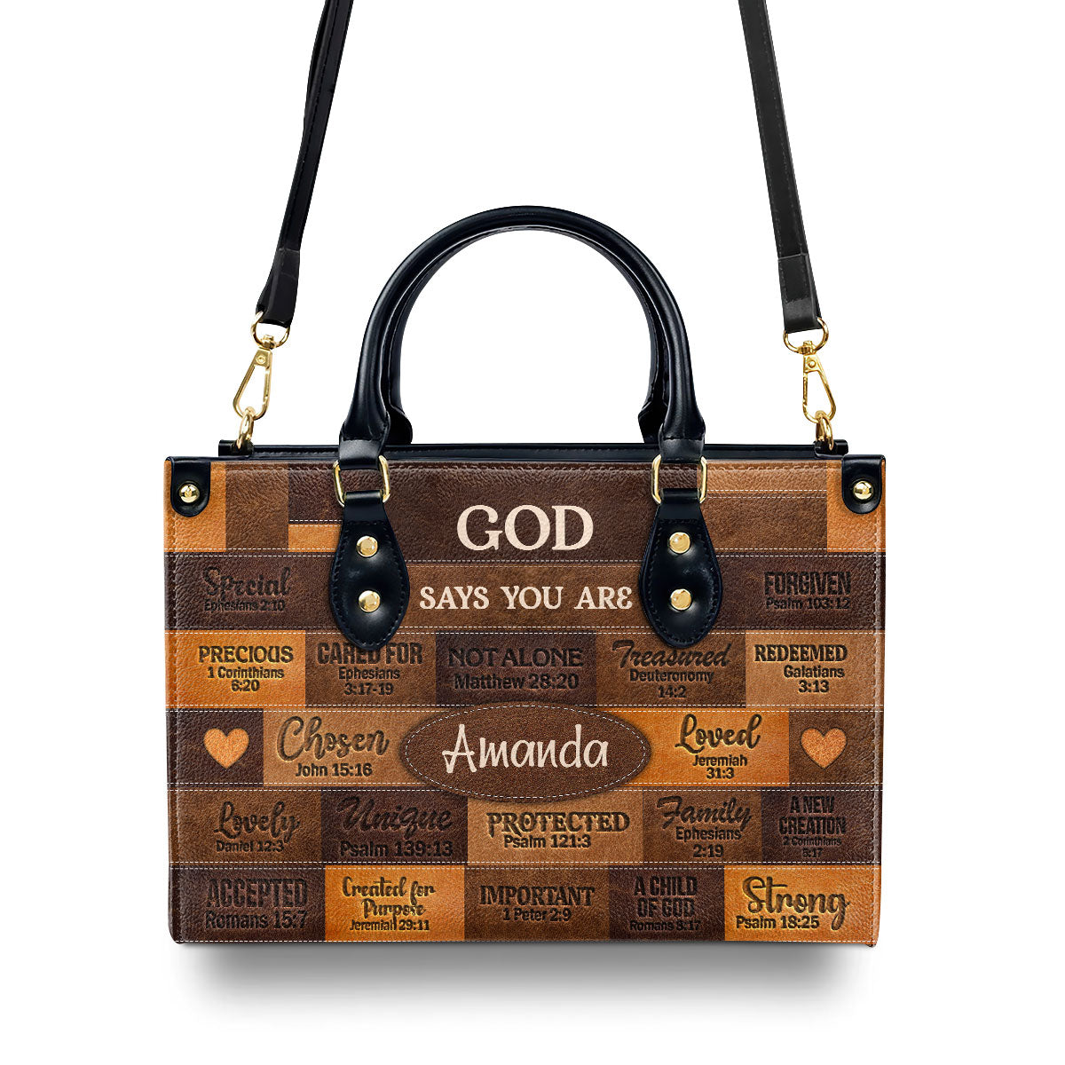 God Says I Am - Personalized Leather Handbag - Gift For Her GMJSLB200035