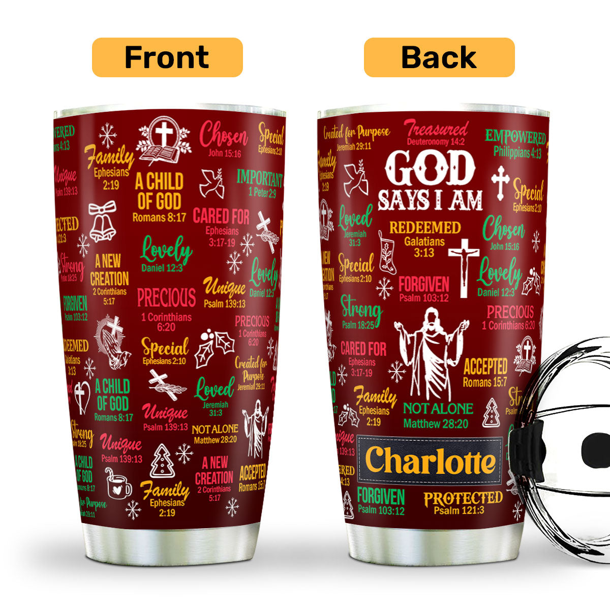 Inspirational Scripture - Personalized Stainless Steel Tumbler