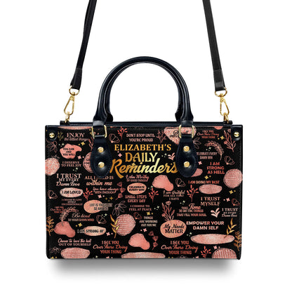 Daily Reminders - Personalized Leather Handbag GMJSLB200023