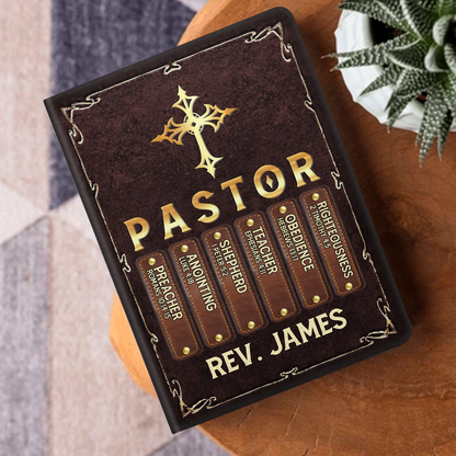 My Preacher, Teacher, & Shepherd - Personalized Leather Cover Notebook GMJSNB200043