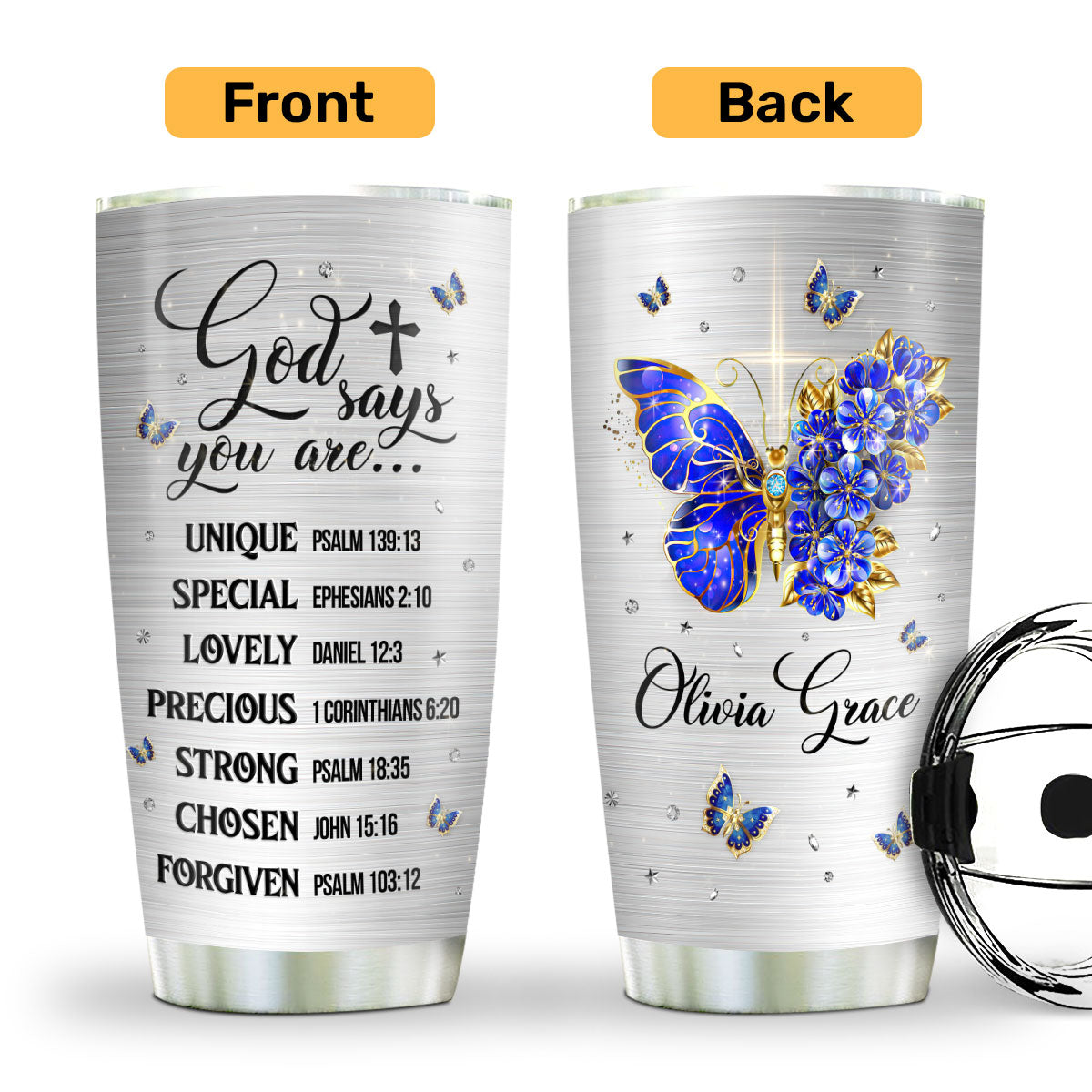 God Says You Are Unique - Personalized Tumbler