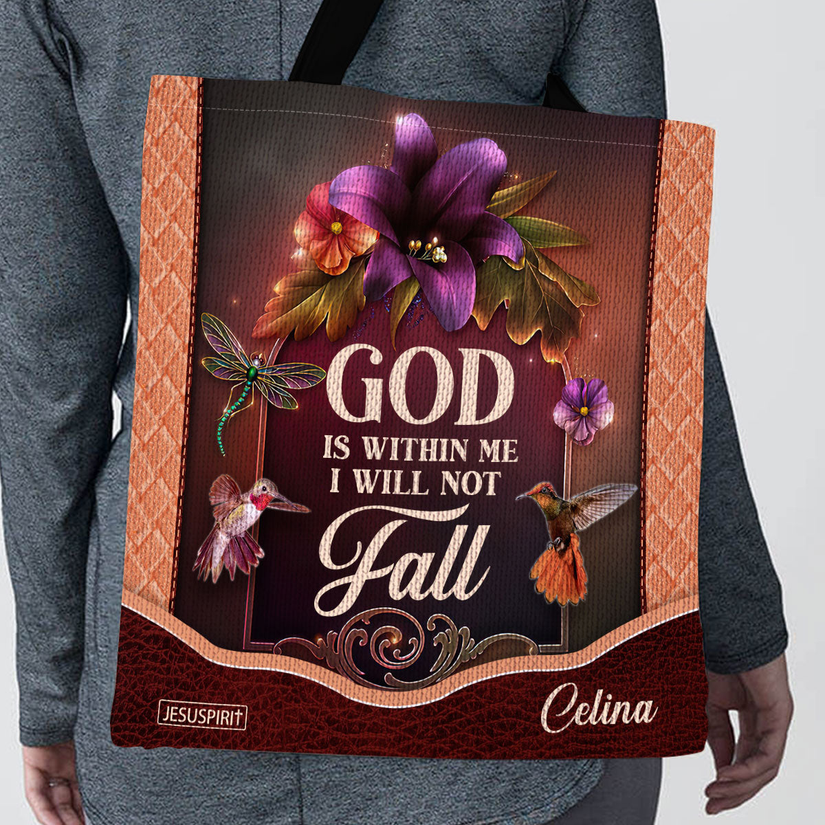 God Is Within Me - Christian Tote Bag - Personalized Gift for Her GTTJS10178