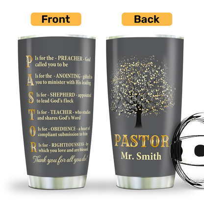Thank You Pastor - Inspirational Stainless Steel Tumbler
