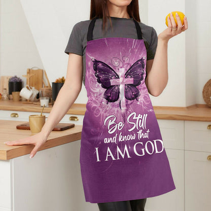Faith Quote - Purple Apron Butterfly Cross Faith