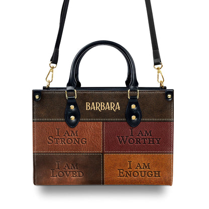 I Am Strong - Personalized Leather Handbag - Gift for Women GMJSLB200042