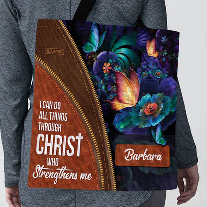 I Can Do All Things Through Christ - Personalized Tote Bag GTTJS10140