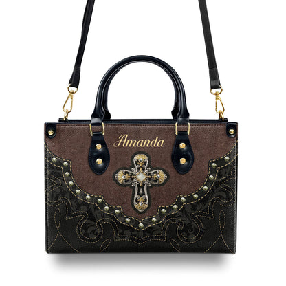 Faith-Inspired Leather Handbag - Personalized Cross Bag GMJSLB200080