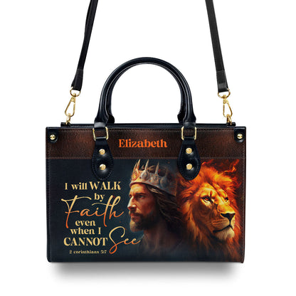 Faith Quote - Personalized Leather Handbag for Women GMJSLB200019
