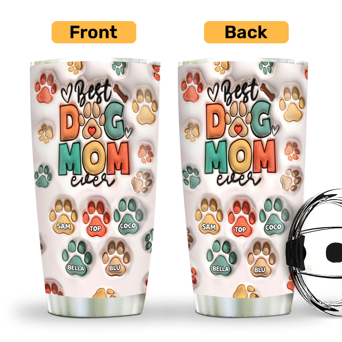 Best Dog Mom Ever - Personalized Stainless Steel Tumbler