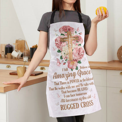 Amazing Grace - Floral Christian Apron for Kitchen