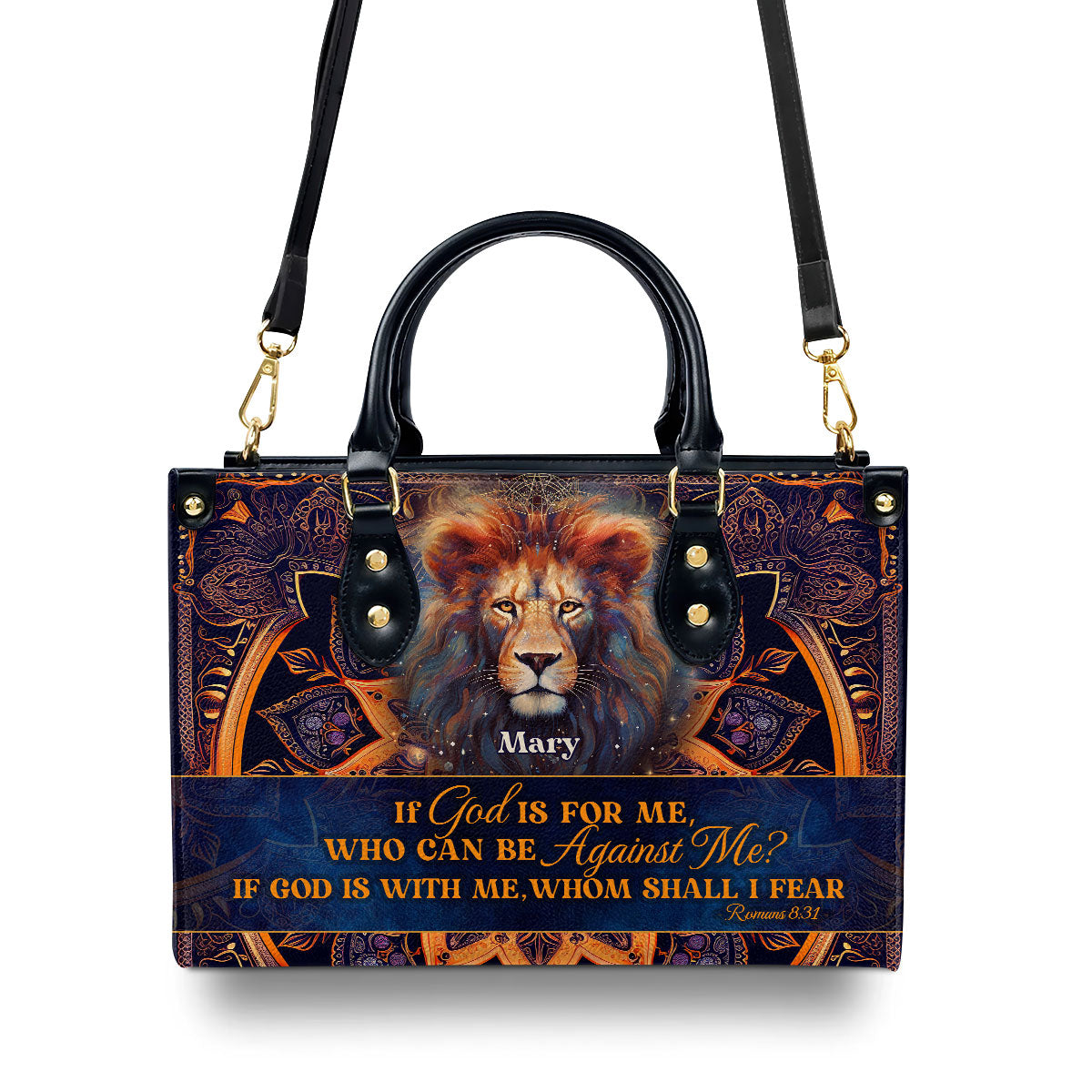If God Is For Me - Personalized Leather Handbag - Christian Gift for Women GMJSLB200017