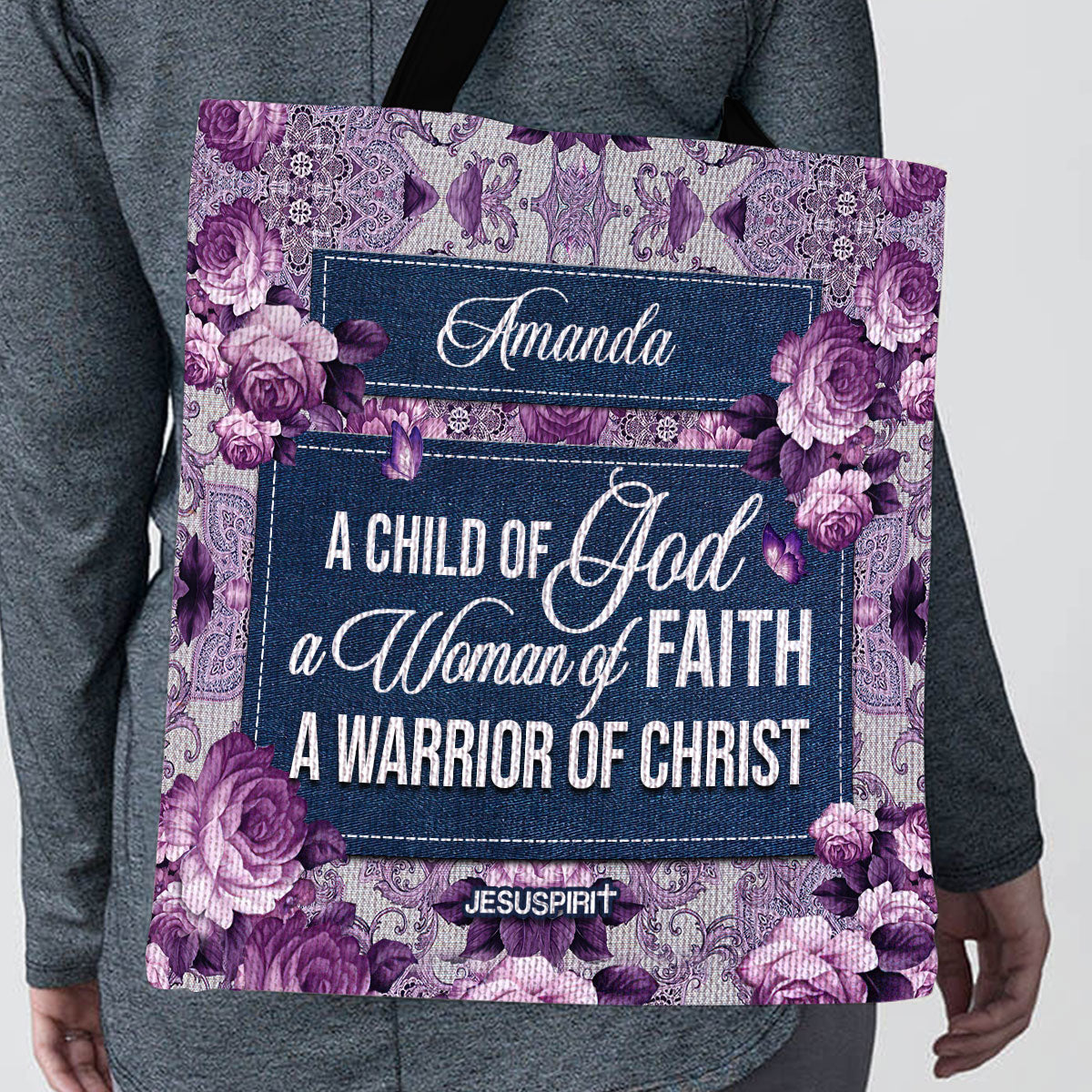 Child Of God - Personalized Floral Tote Bag GTTJS10084
