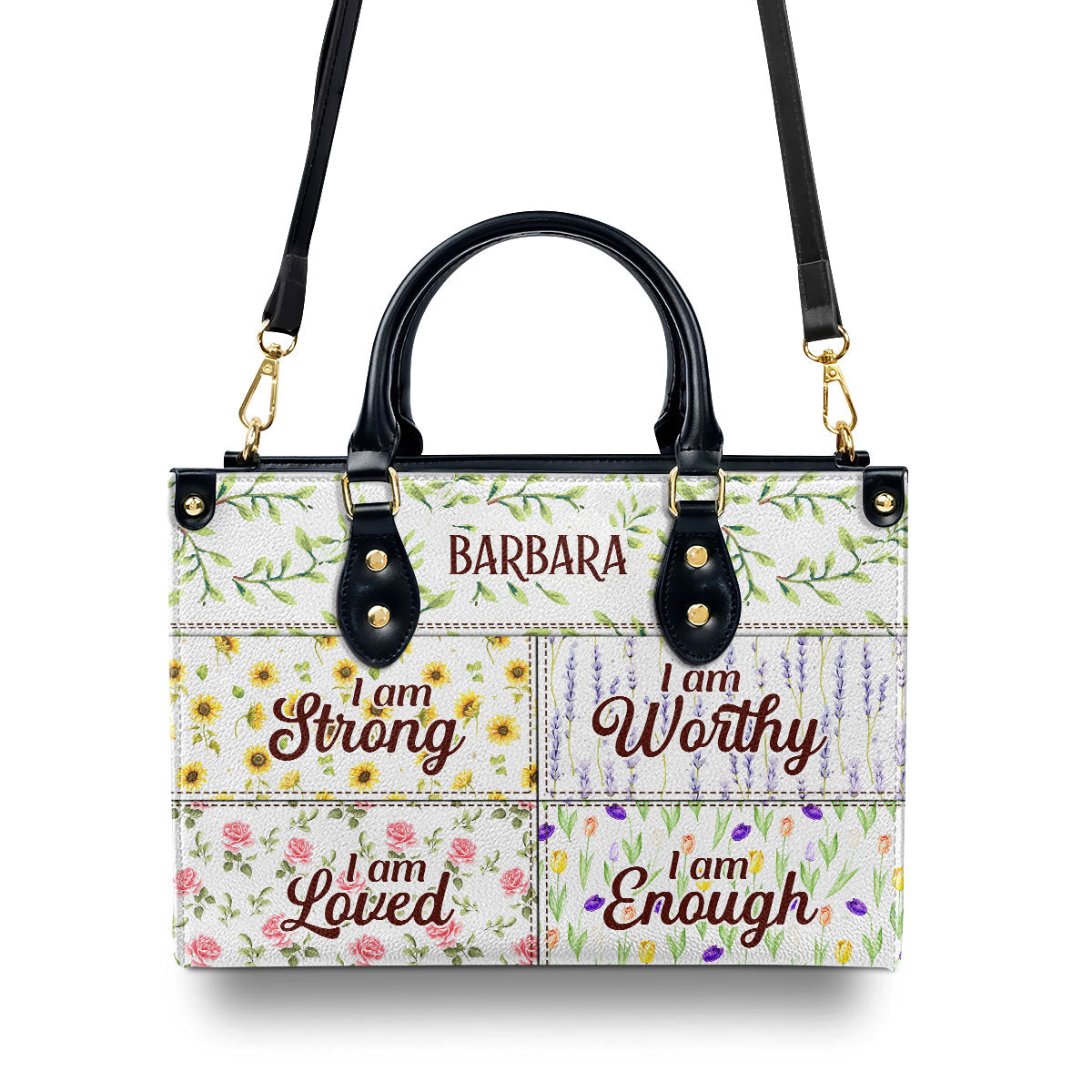 I Am Enough - Personalized Leather Handbag - Gift for Women GMJSLB200040