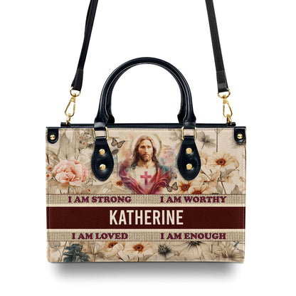 I Am Enough - Personalized Leather Handbag - Gift for Women GMJSLB200013
