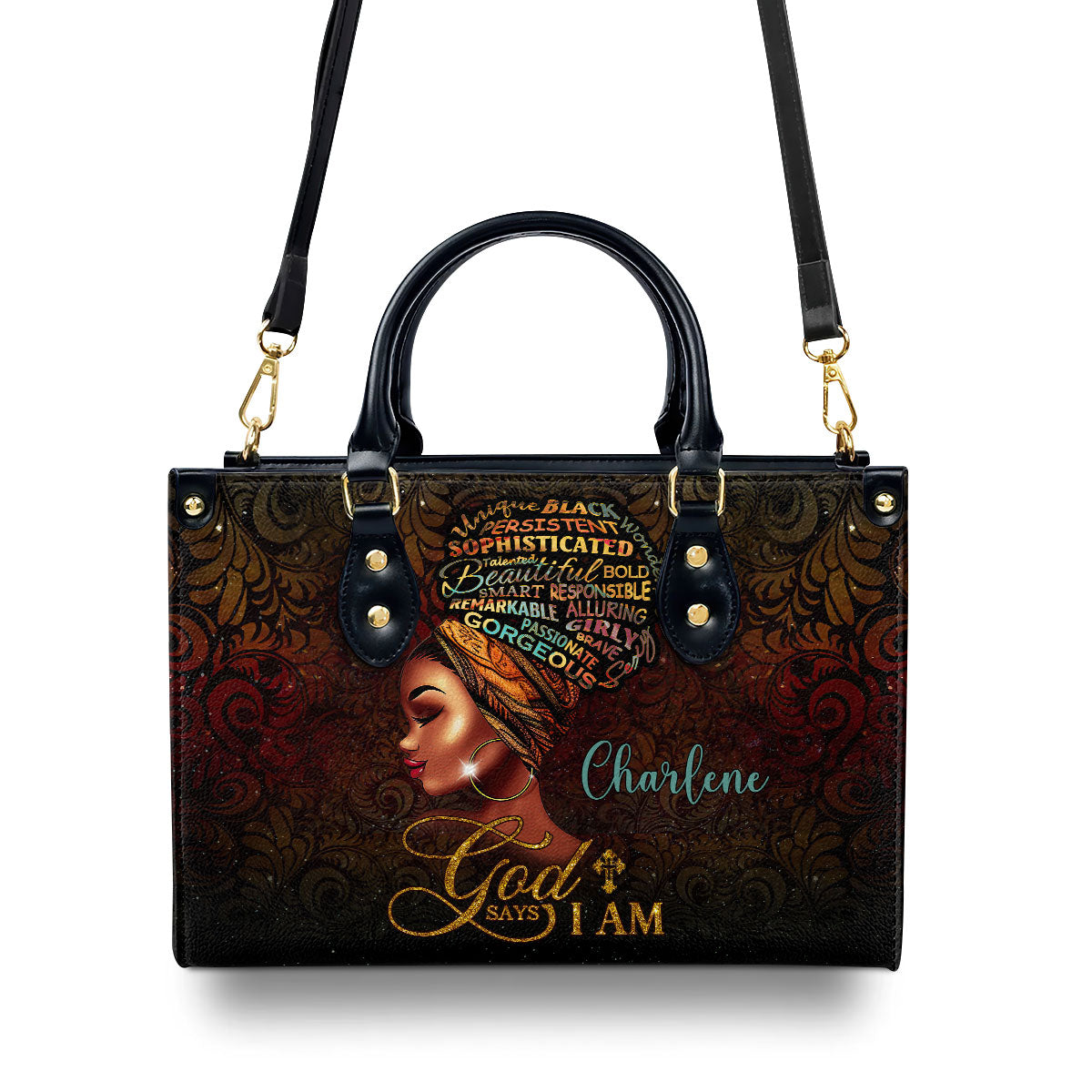 God Says I Am - Personalized Leather Handbag GMJSLB200008