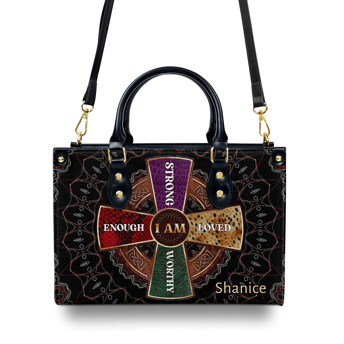I Am Strong Loved - Personalized Leather Handbag - Gift for Women GMJSLB200014