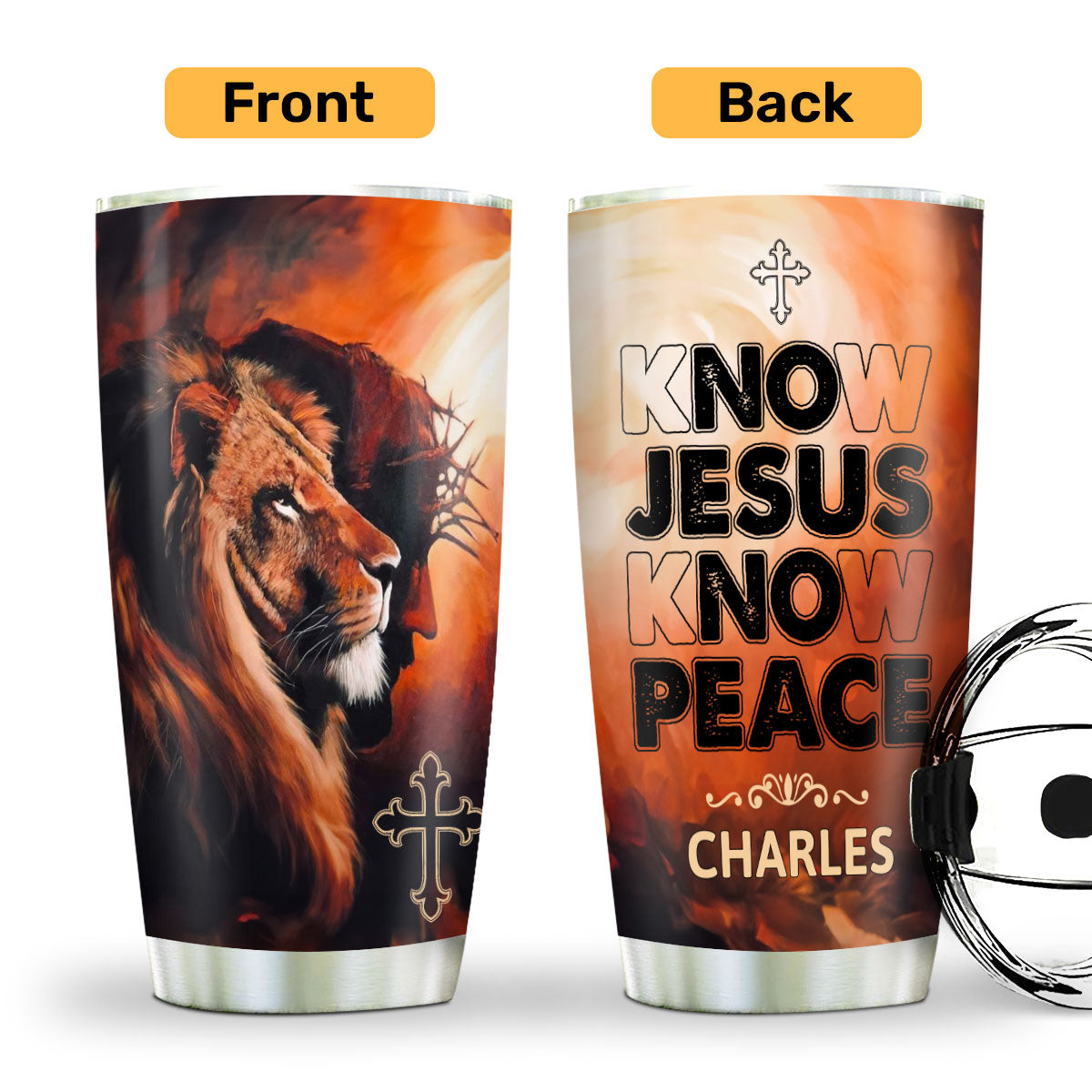 Know Jesus Know Peace - Personalized Stainless Steel Tumbler