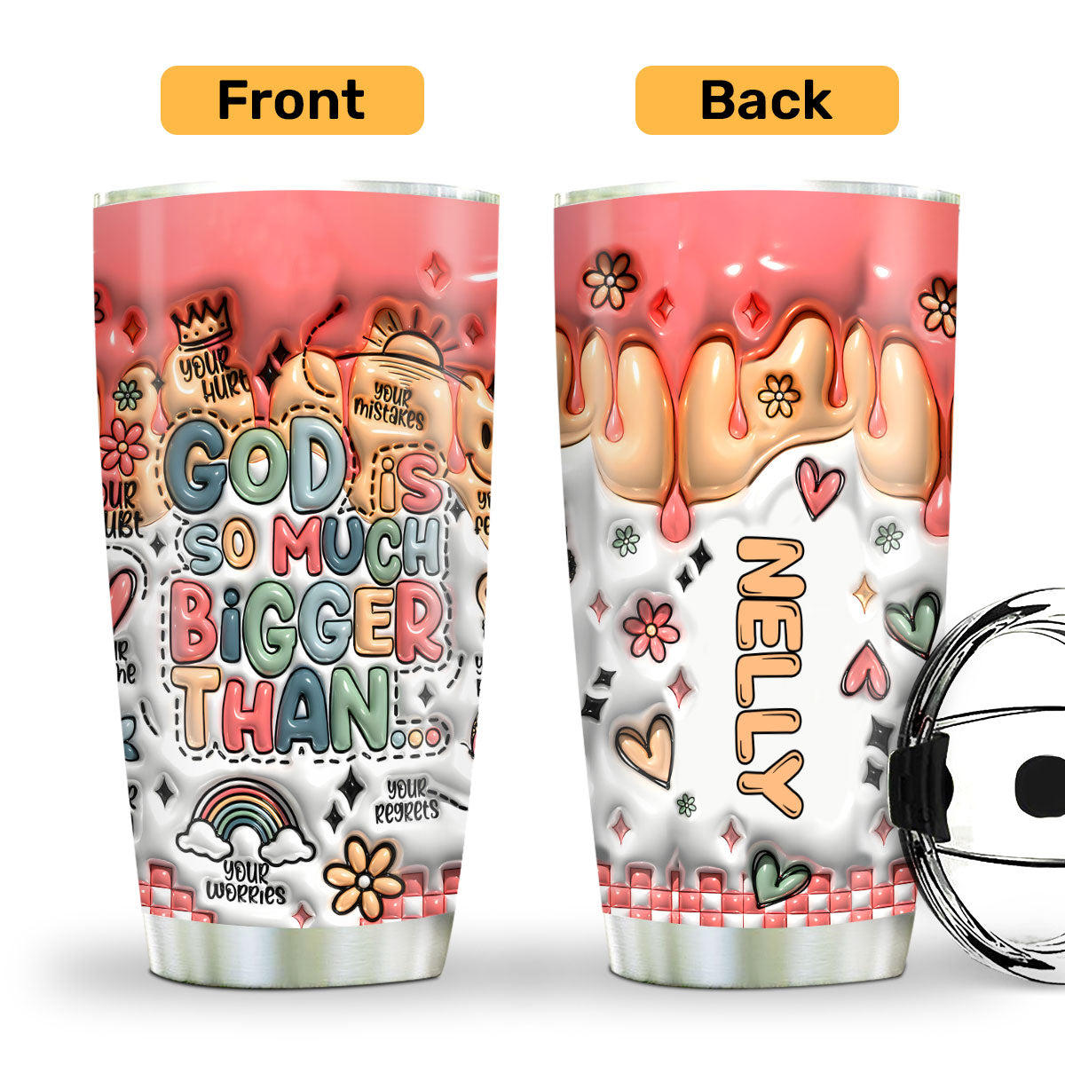 God Is Bigger Than - Personalized Stainless Steel Tumbler