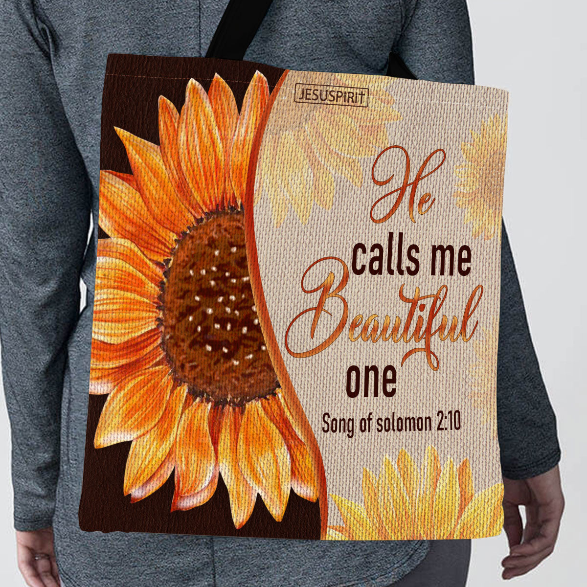He Calls Me Beautiful - Christian Sunflower Tote Bag GTTJS10181