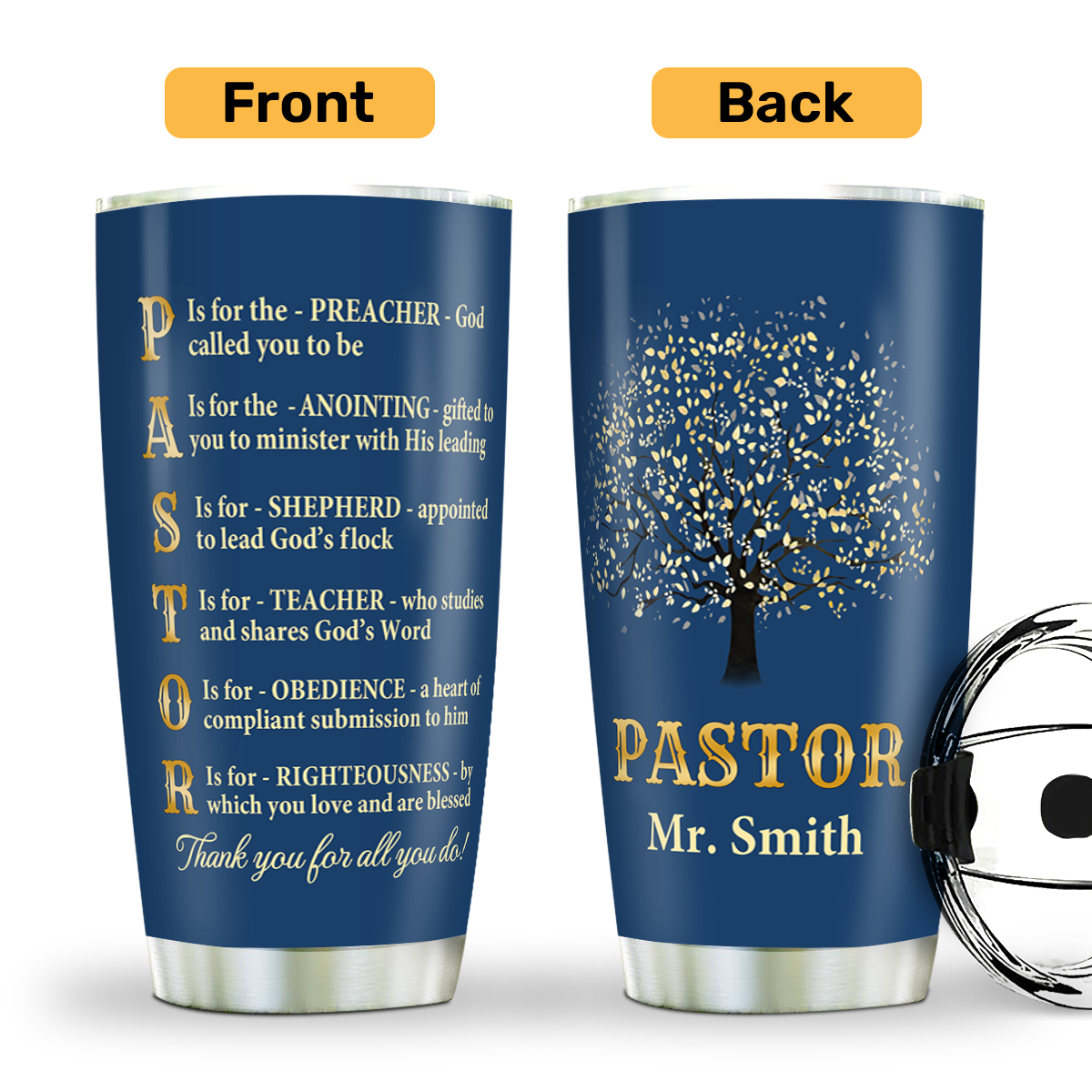 Jesus Spirit Faith - Personalized Stainless Steel Tumbler