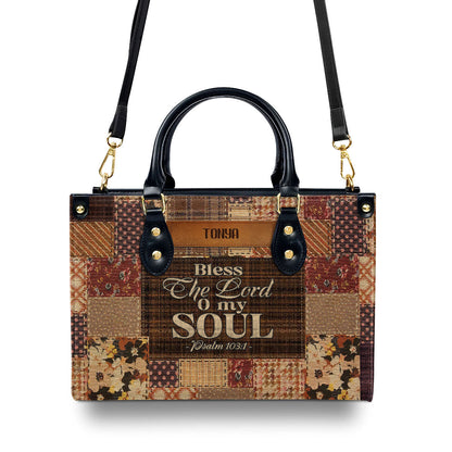 Bless The Lord My Soul - Personalized Leather Handbag GMJSLB200028