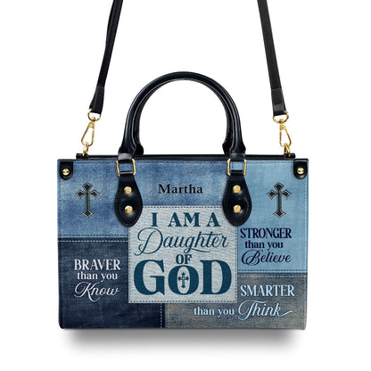 Daughter Of God - Leather Handbag - Personalized Gift for Daughter GMJSLB200016