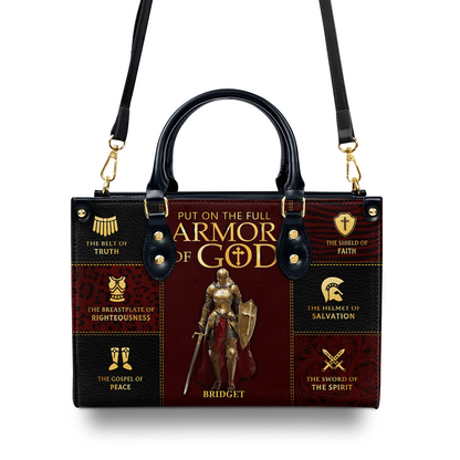 Full Armor Of God - Personalized Leather Handbag GMJSLB200085