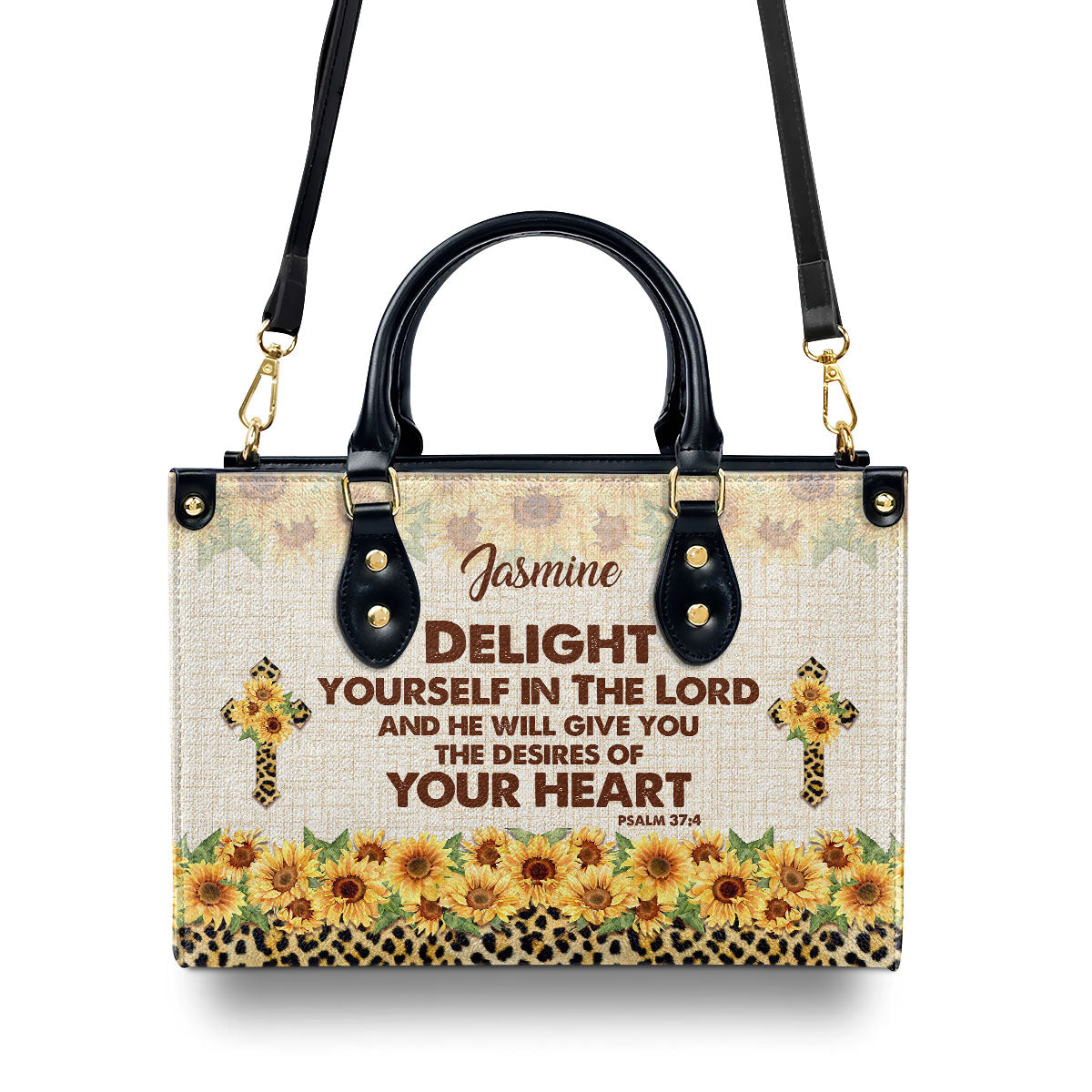Psalm 37:4 - Personalized Leather Handbag GMJSLB200094