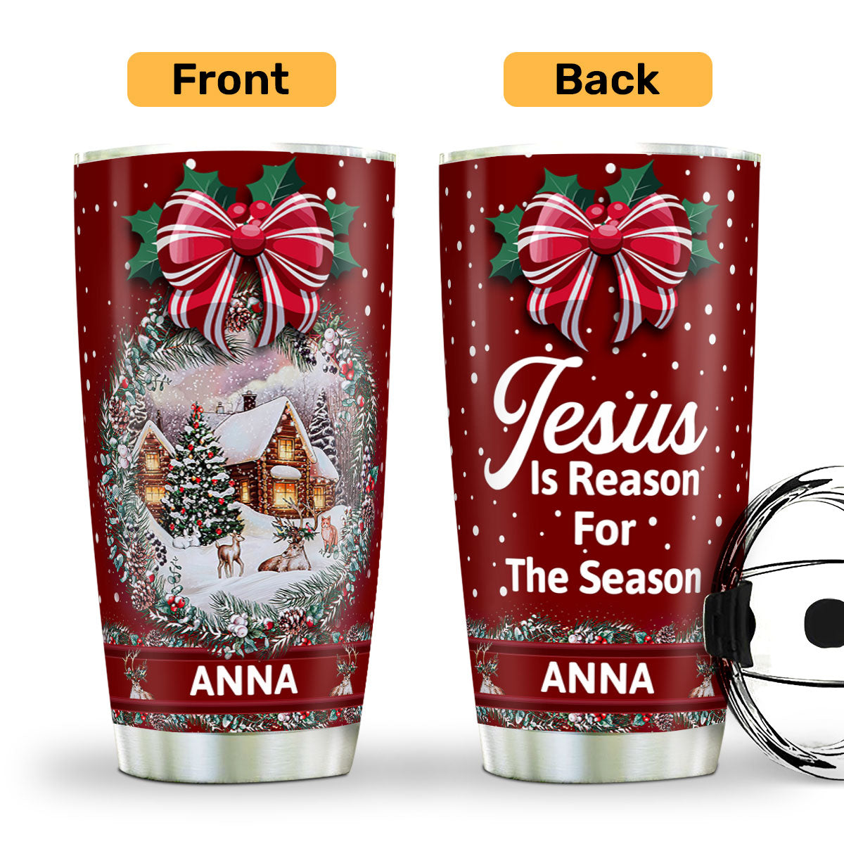 Jesus Is Reason For The Season - Personalized Stainless Steel Tumbler