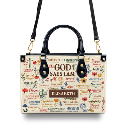 What God Says About You - Personalized Leather Handbag GMJSLB200088