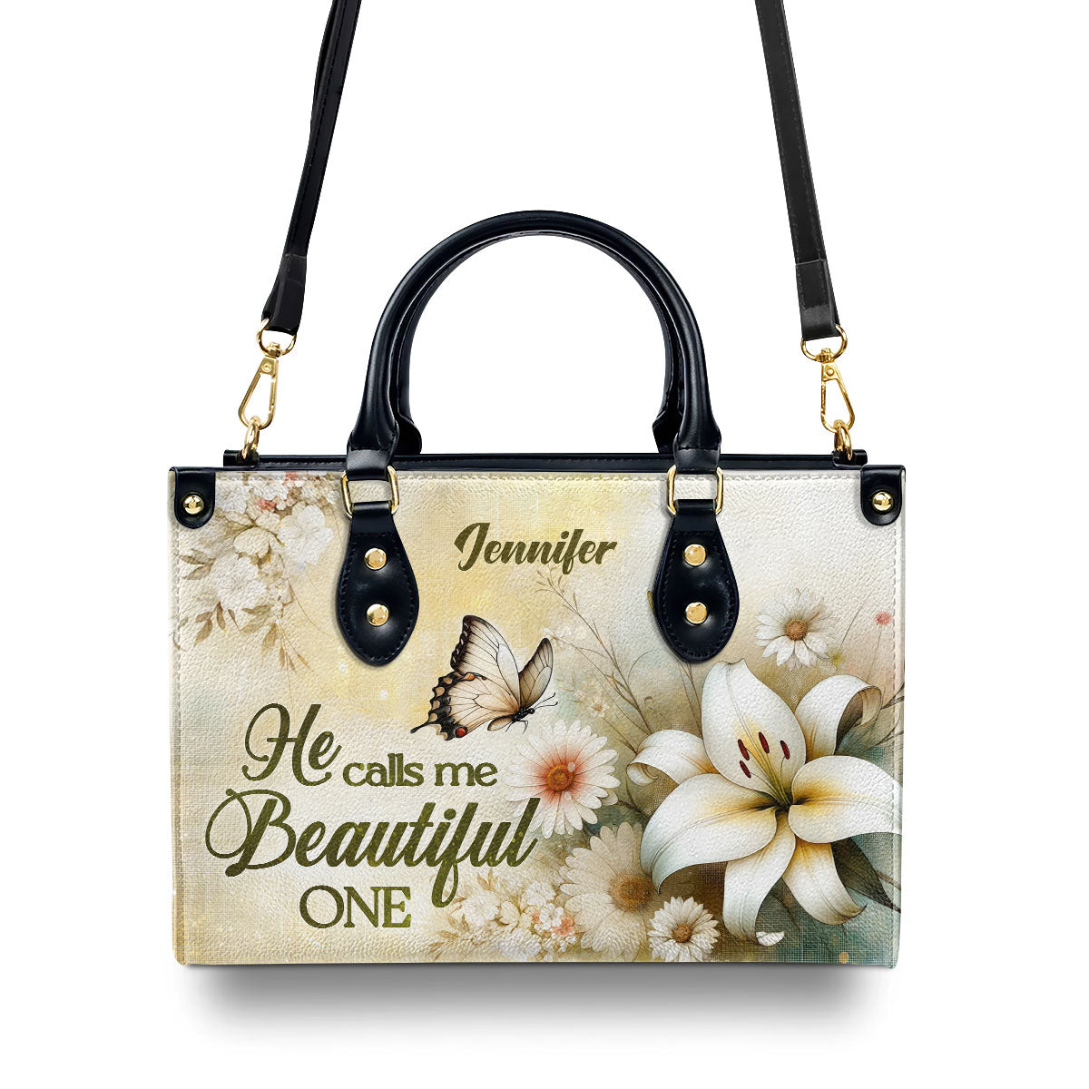 He Calls Me Beautiful One - Personalized Leather Handbag - Gift for Women GMJSLB200026