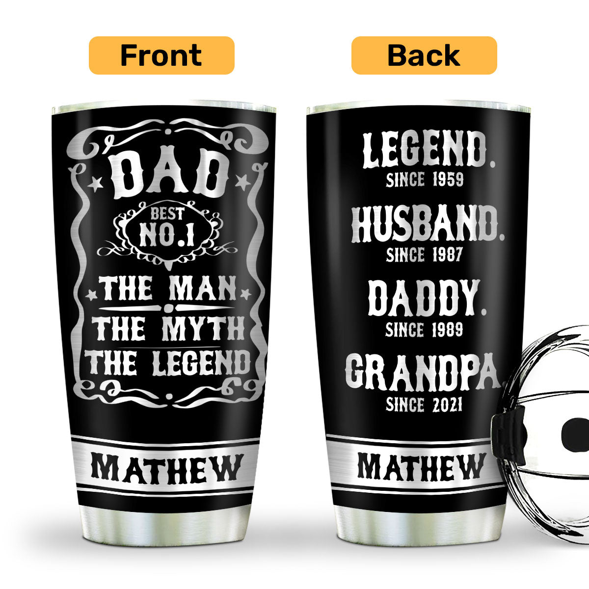 The Man The Myth The Legend - Personalized Stainless Steel Tumbler