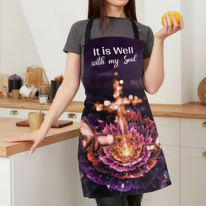 It Is Well With My Soul - Christian Apron - Inspirational Kitchen Accessory