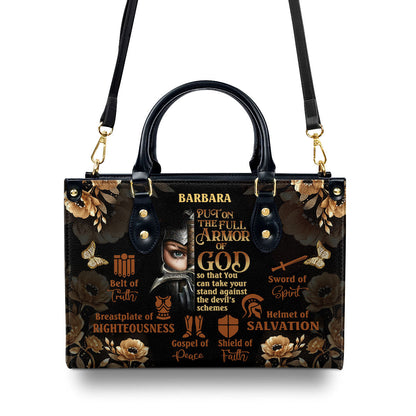 Armor Of God Inspirational - Personalized Leather Handbag GMJSLB200020