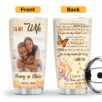 Sentimental Couple Gift - Personalized Stainless Steel Tumbler