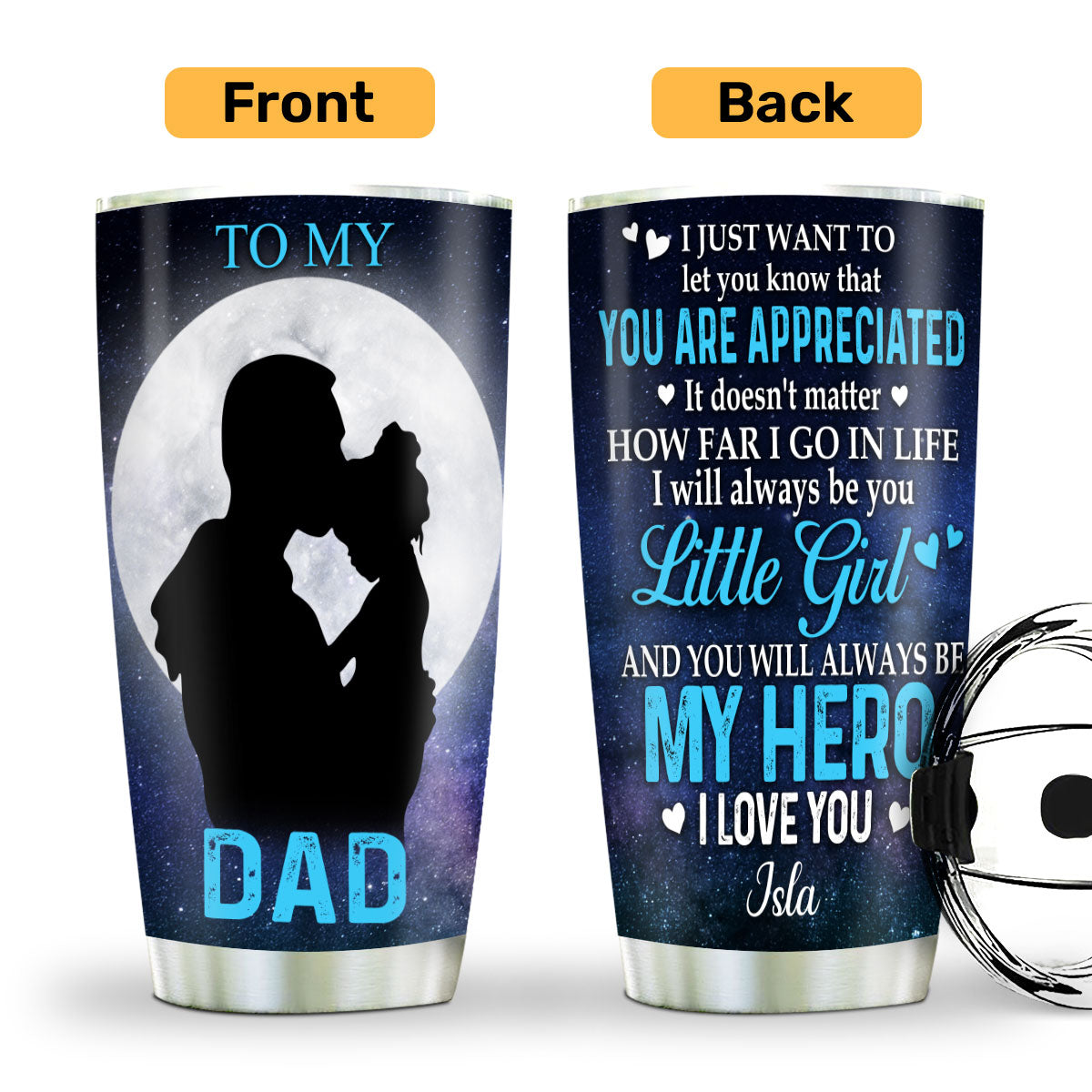 Sentimental Dad Gift - Personalized Stainless Steel Tumbler