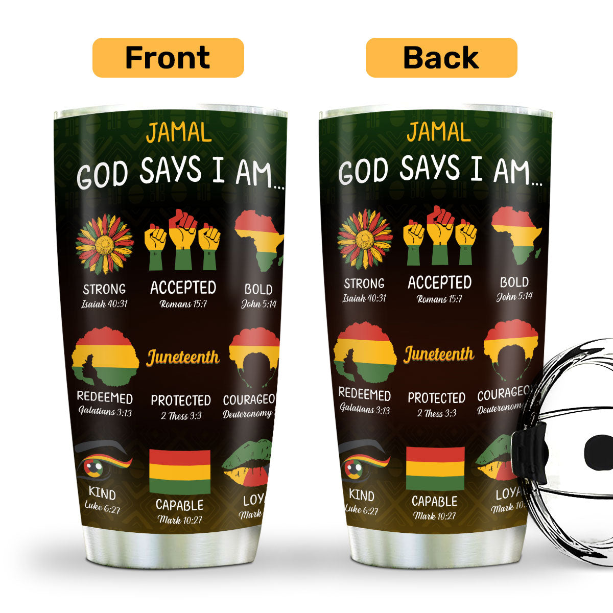 God Says I Am - Personalized Stainless Steel Tumbler