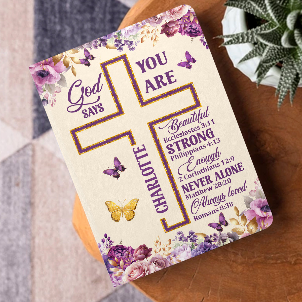 God Says I Am - Personalized Leather Cover Notebook GMJSNB200032